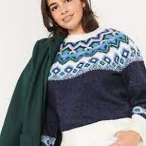 Old Navy NEW Women's Crew Neck Fair Isle Sweater Plus Size 2X